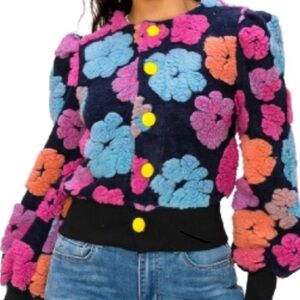 Black and pink flower jacket